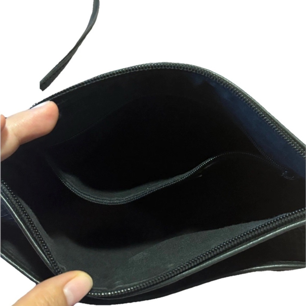 Vintage Liz Claiborne Black & Gray Crossbody Bag 1984 Leather Trim Small Purse - Picture 7 of 8